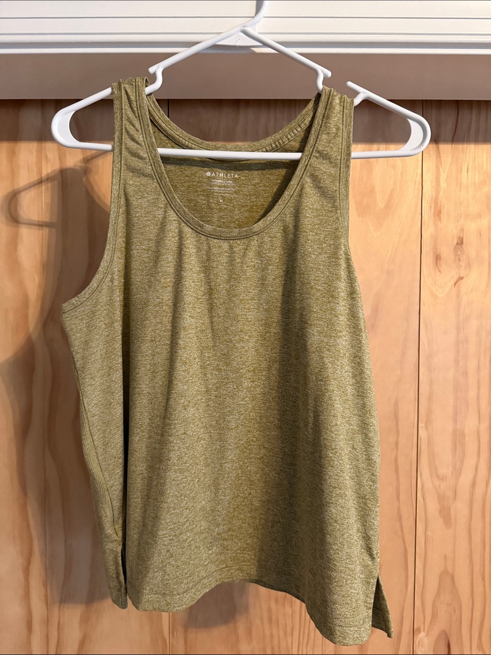 Athleta Olive Tank with Scoop Neck